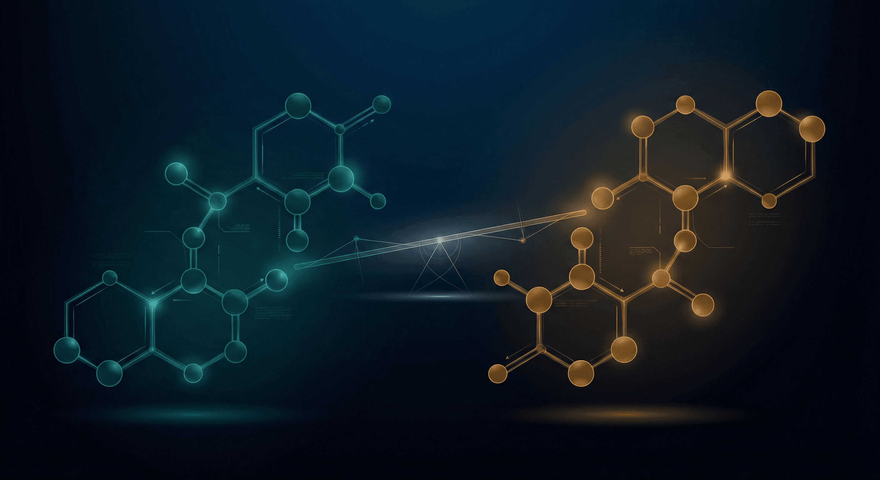 Abstract molecular comparison of tirzepatide (dual GIP/GLP-1) and semaglutide (GLP-1) receptor agonists