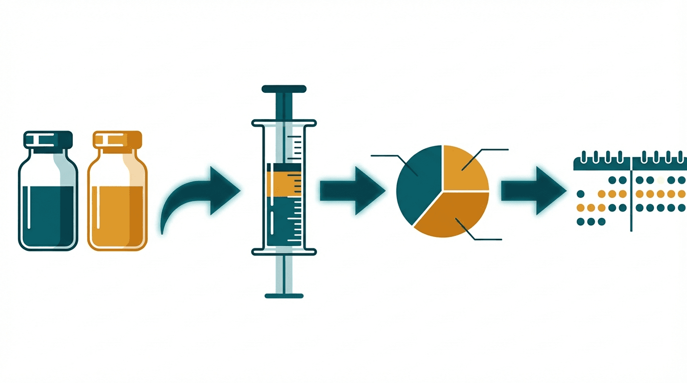 Flow diagram showing how the blend calculator works