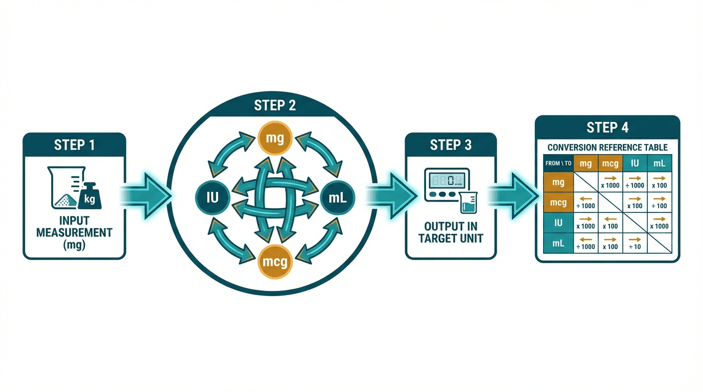 Flow diagram showing how the units converter works
